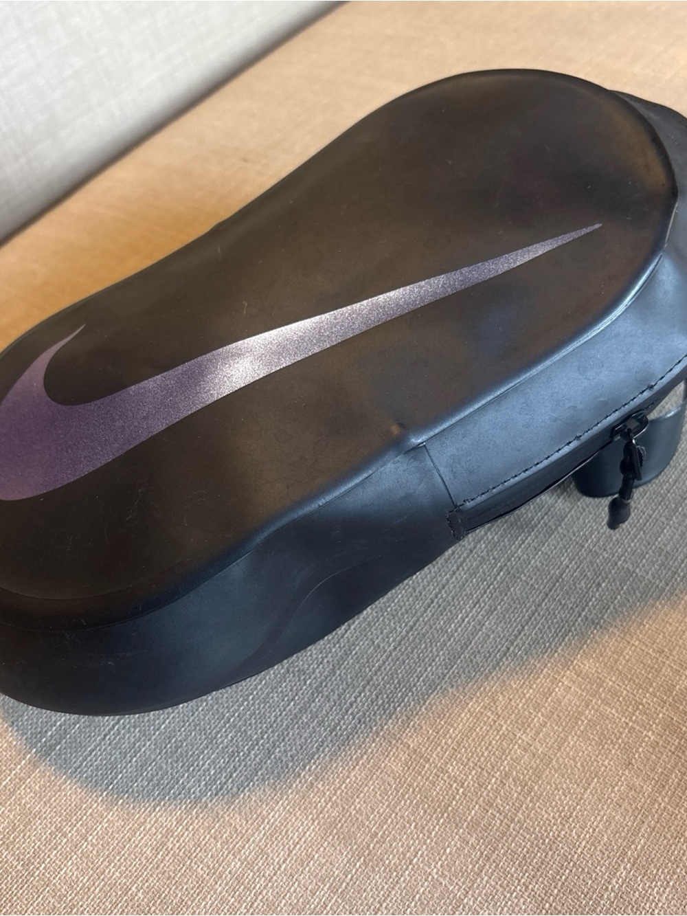 Nike Black Soft Shell Toiletry/Accessory Case with Purple Swoosh